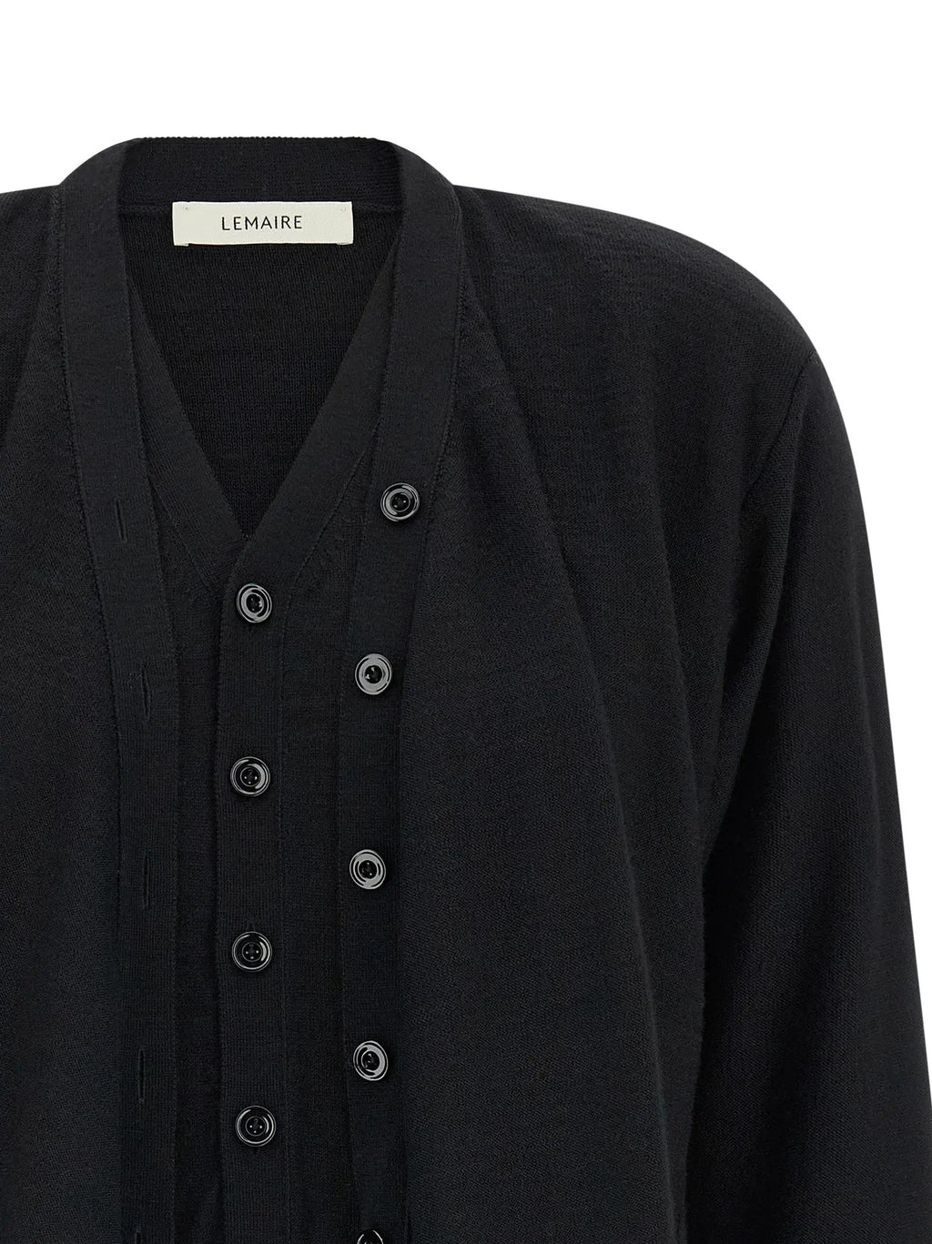 Lemaire Black Wool Cardigan