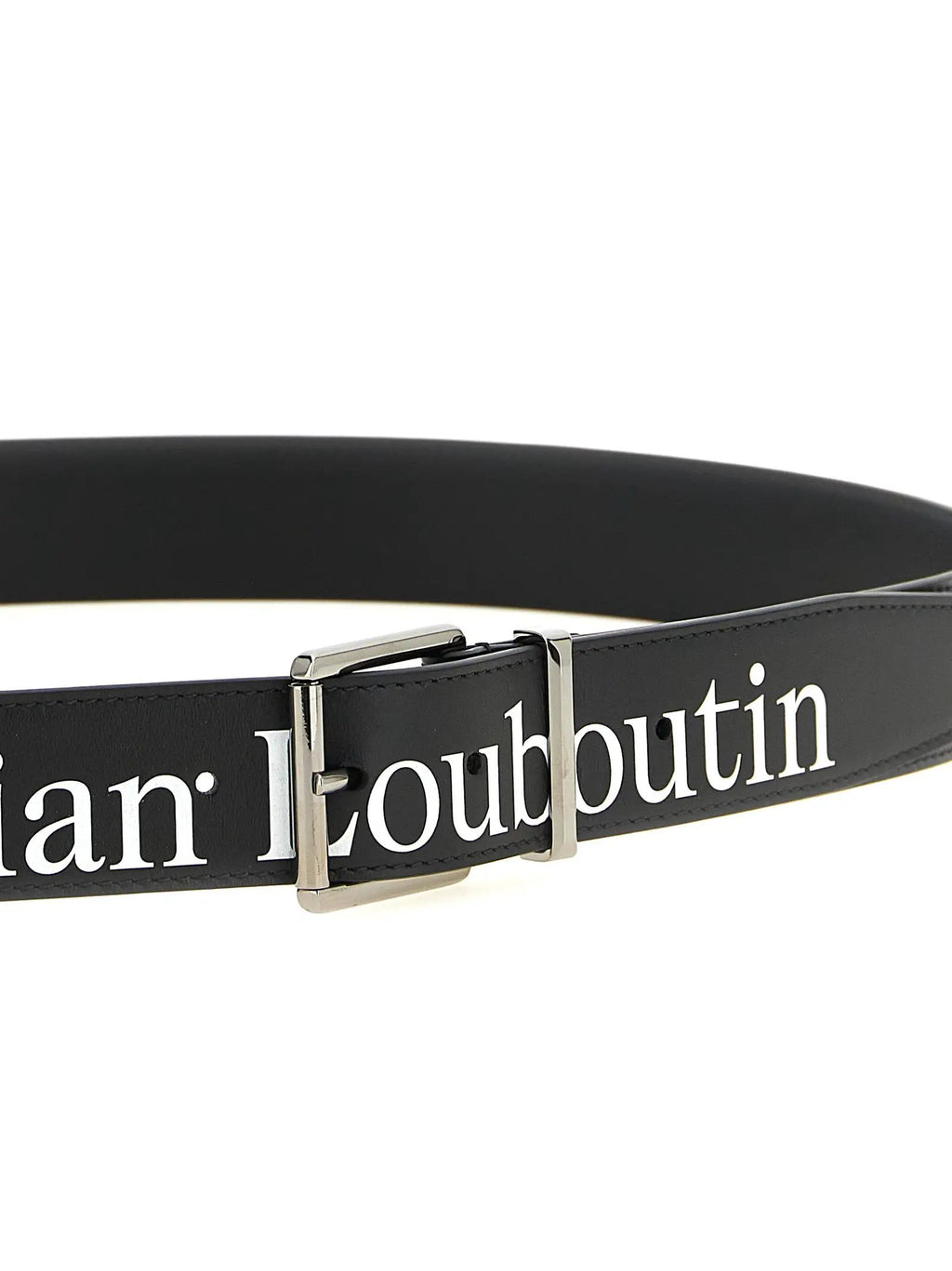 Ceinture classique en cuir de veau noir Christian Louboutin