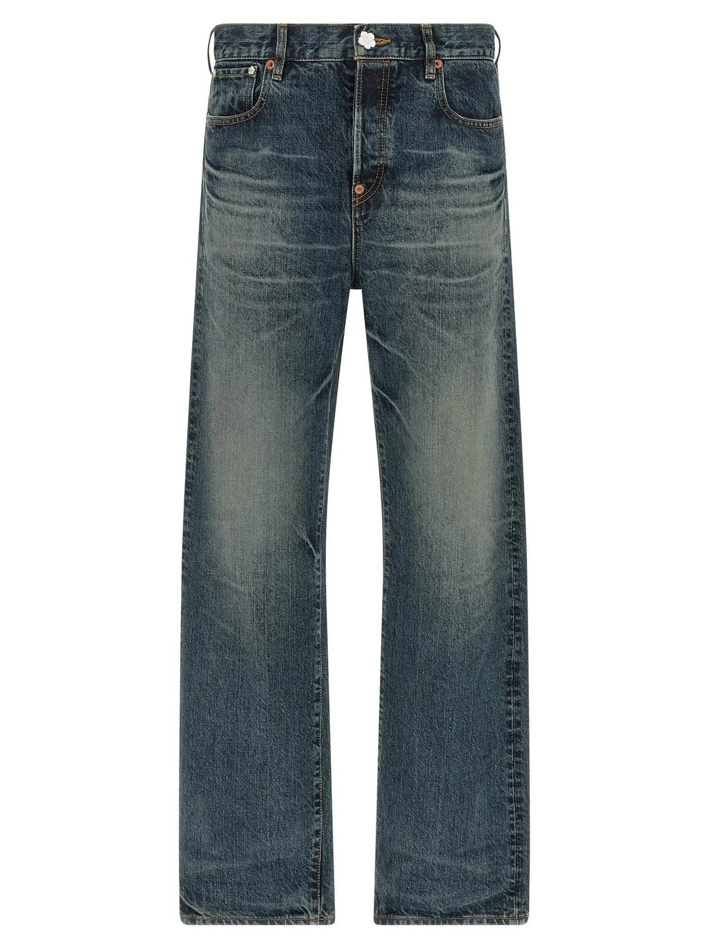 Kenzo Blue Cotton Straight-Leg Jeans