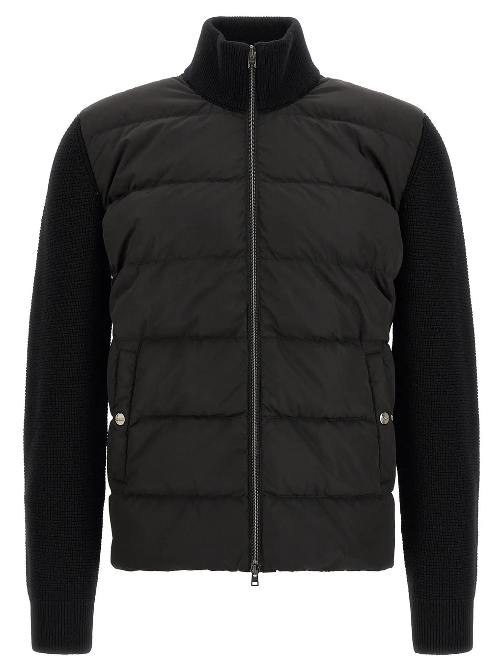 Herno Black Wool Full-Length Jacket