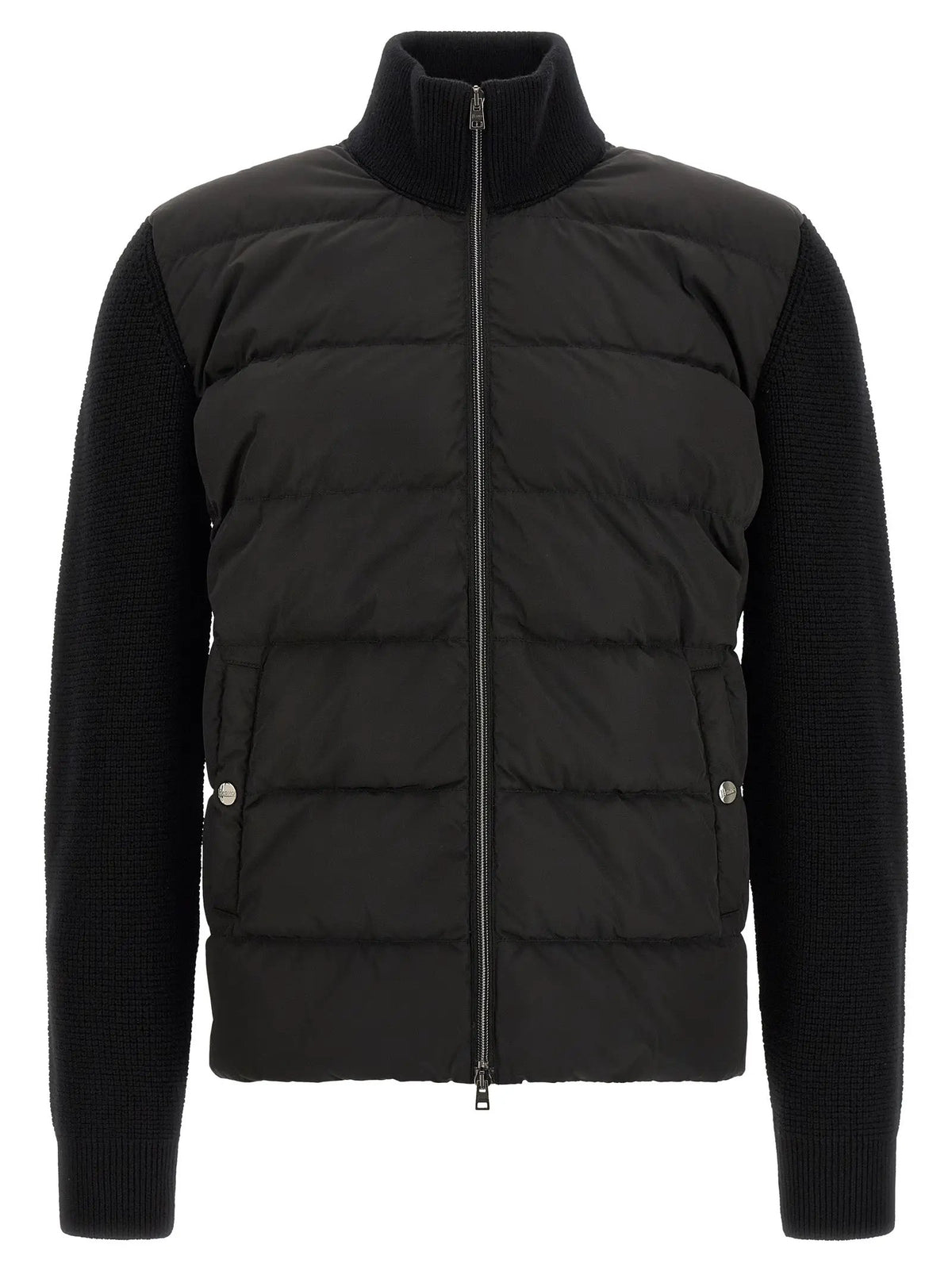 Herno Black Wool Full-Length Jacket