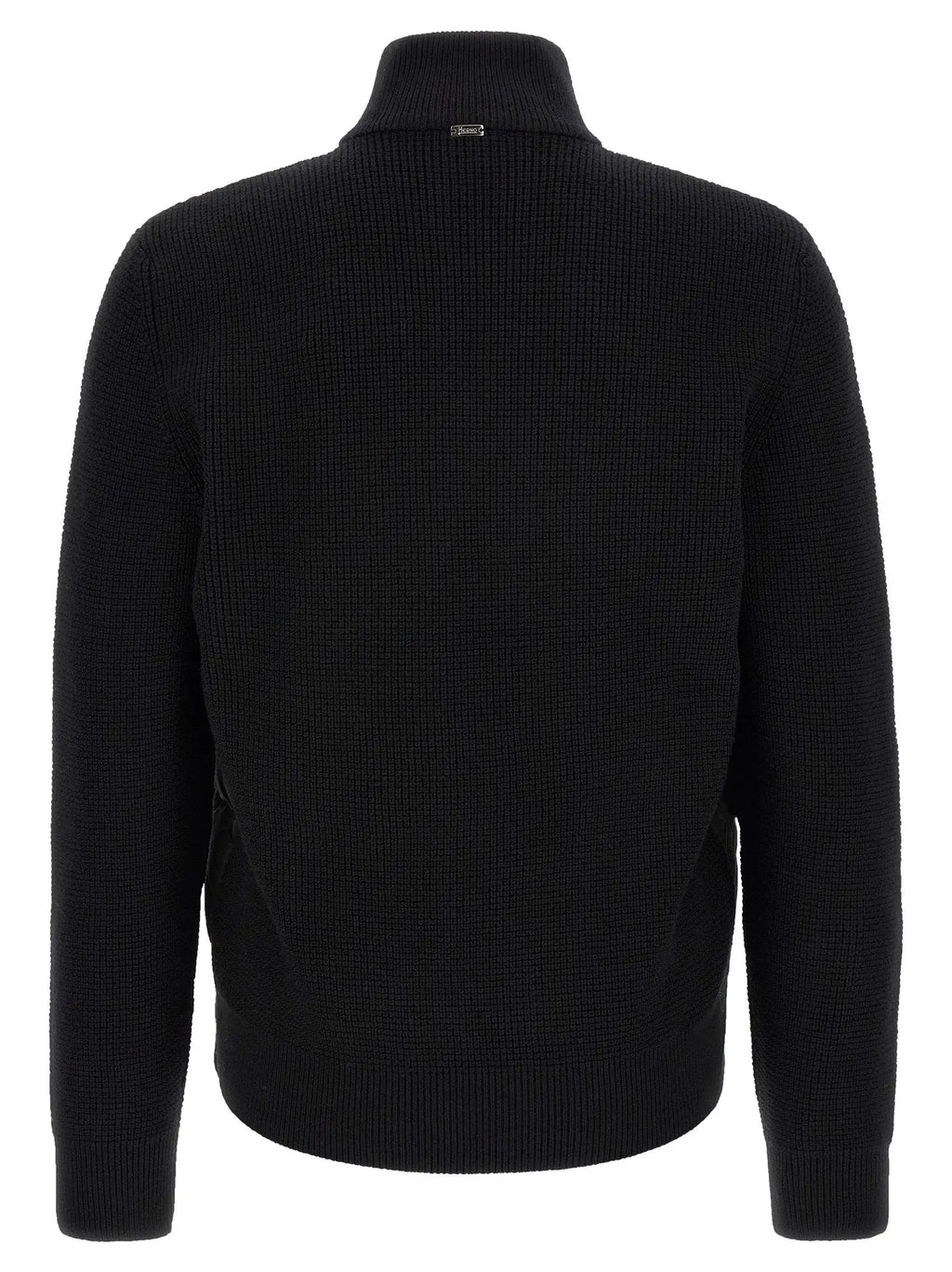 Herno Black Wool Full-Length Jacket