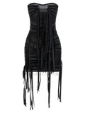 The Attico Black Polyamide Short Dress