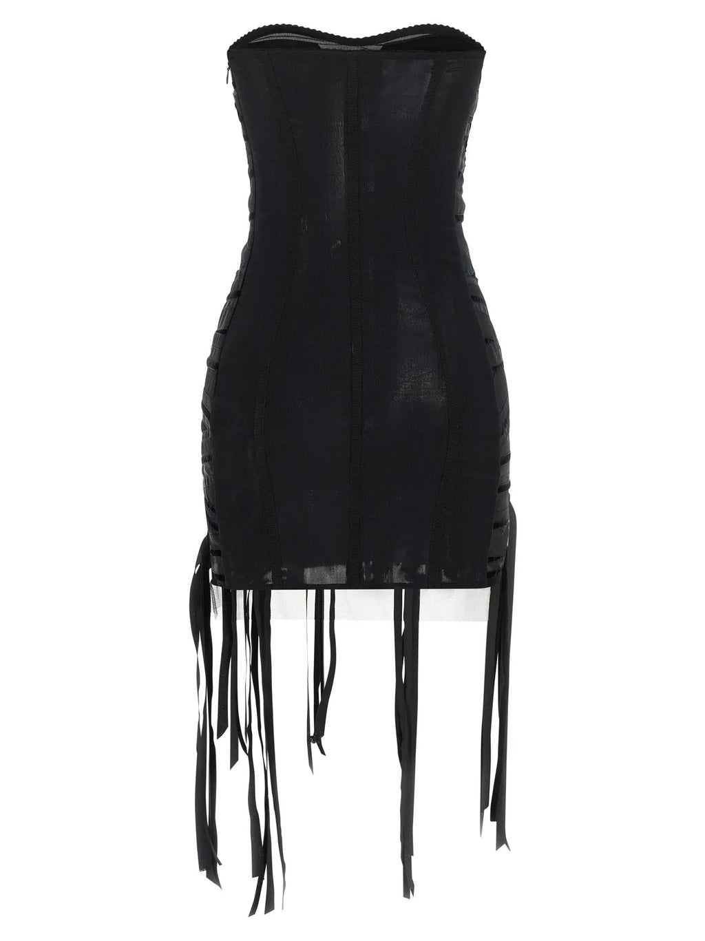 The Attico Black Polyamide Short Dress