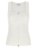Courrèges Courrèges White Cotton Sleeveles T-Shirt