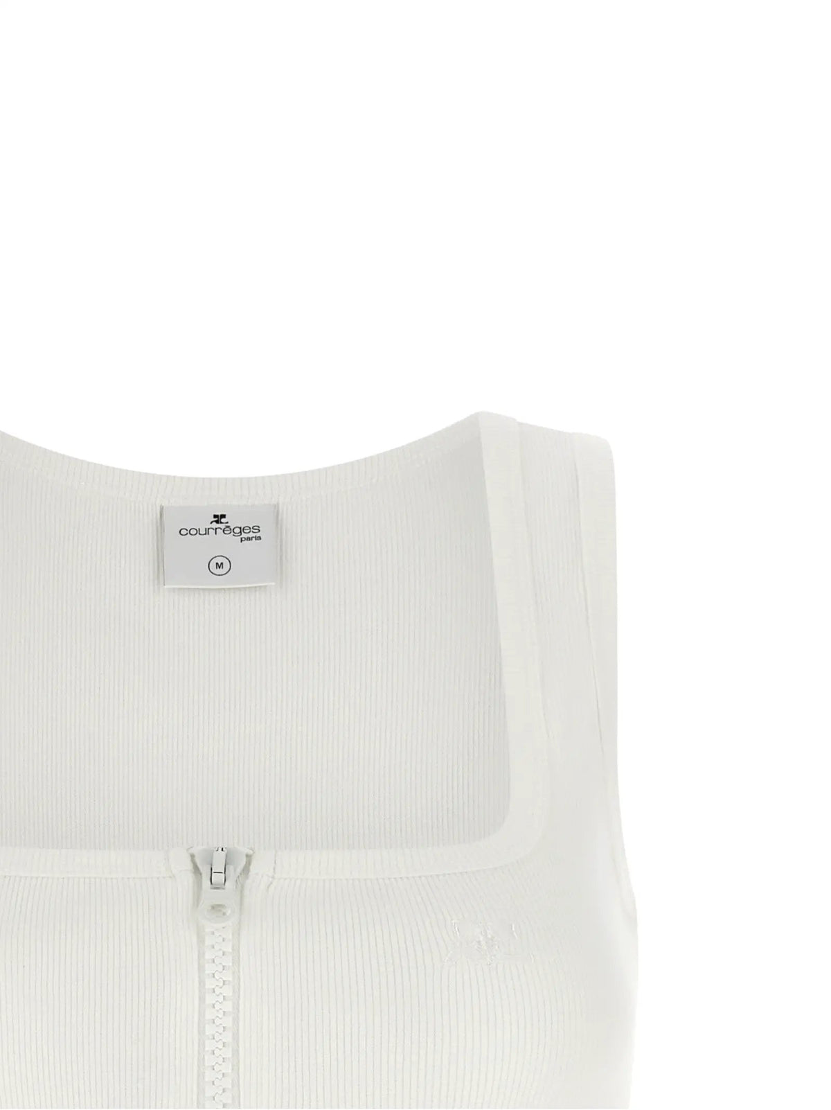 Courrèges Courrèges White Cotton Sleeveles T-Shirt