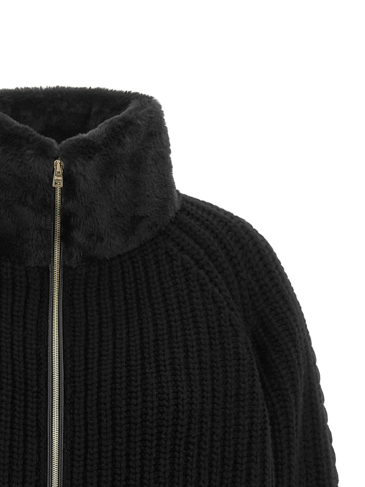 Herno Black Wool Cardigan