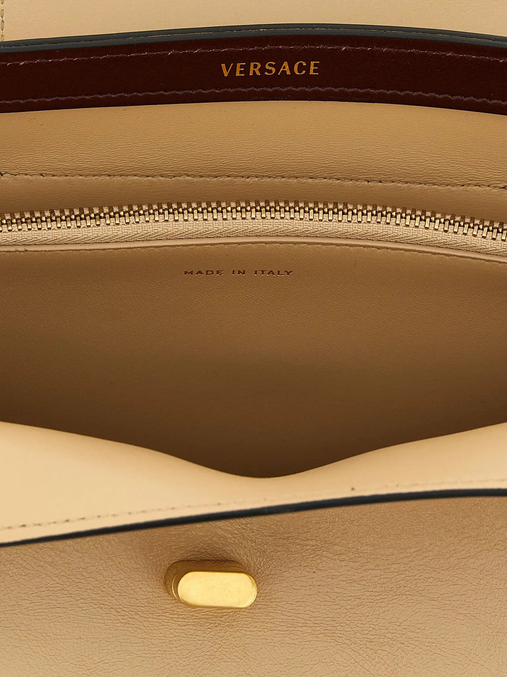 Versace Beige Calfskin Shoulder Bag