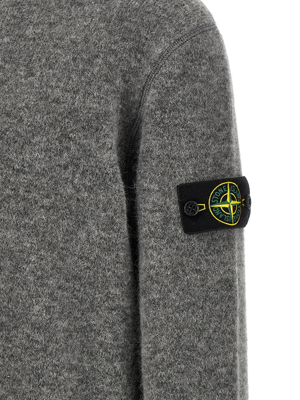 Stone Island Gray Wool Cardigan
