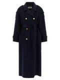 Elisabetta Franchi Blue Wool Coat