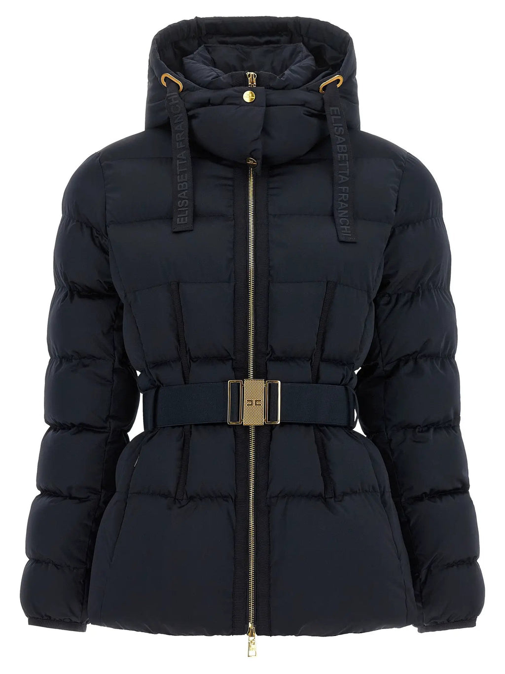 Elisabetta Franchi Black Polyester Full-Length Jacket