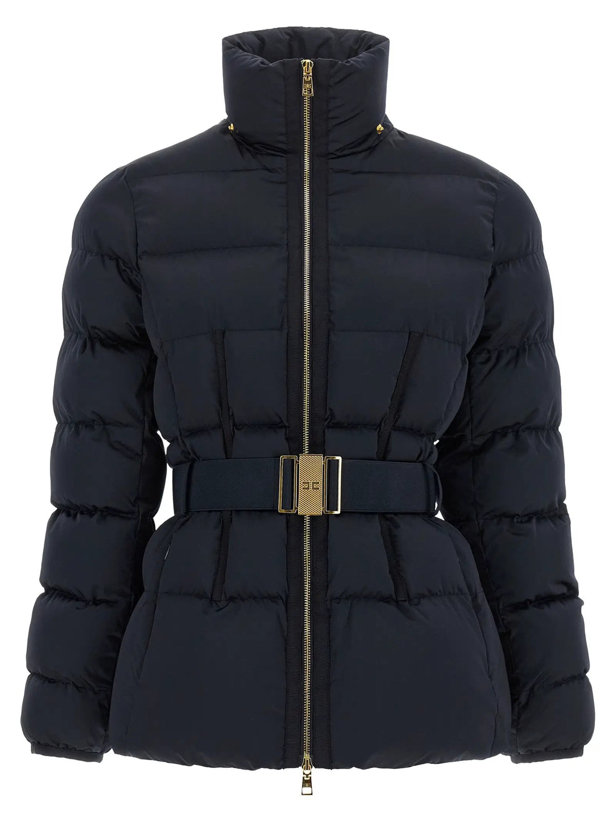 Elisabetta Franchi Black Polyester Full-Length Jacket