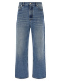 Fendi Blue Cotton Relaxed Fit Jeans