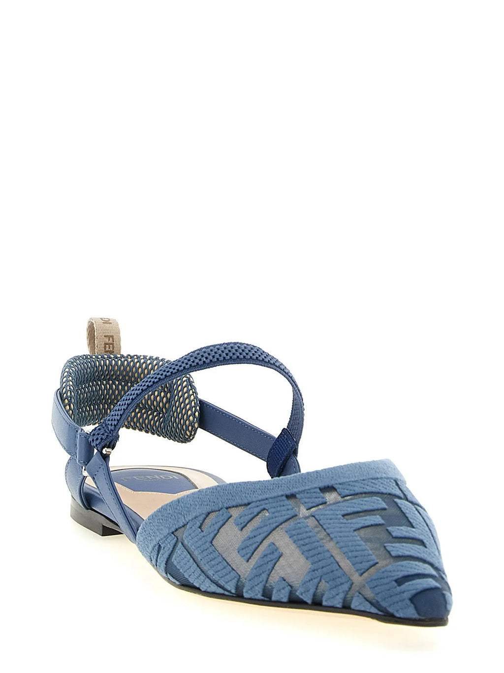 Fendi Blue Polyamide Flat Sandals