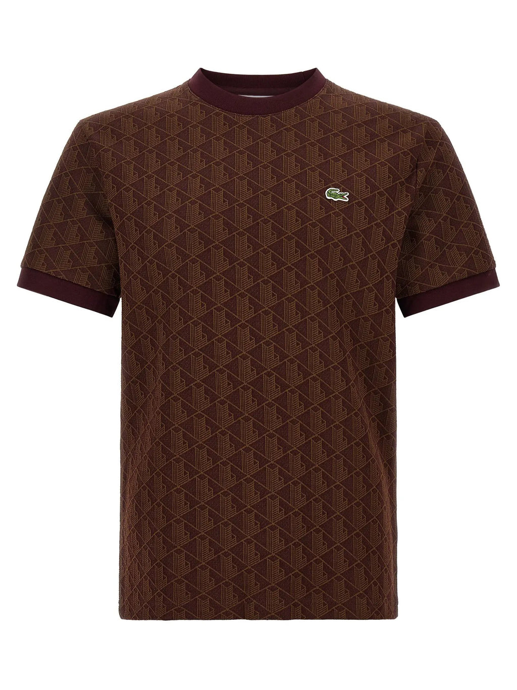 Lacoste Brown Polyester T-Shirt