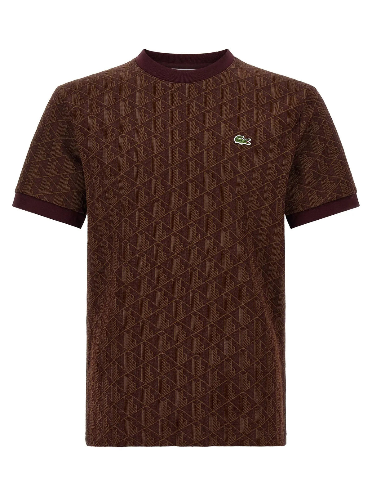 Lacoste Brown Polyester T-Shirt