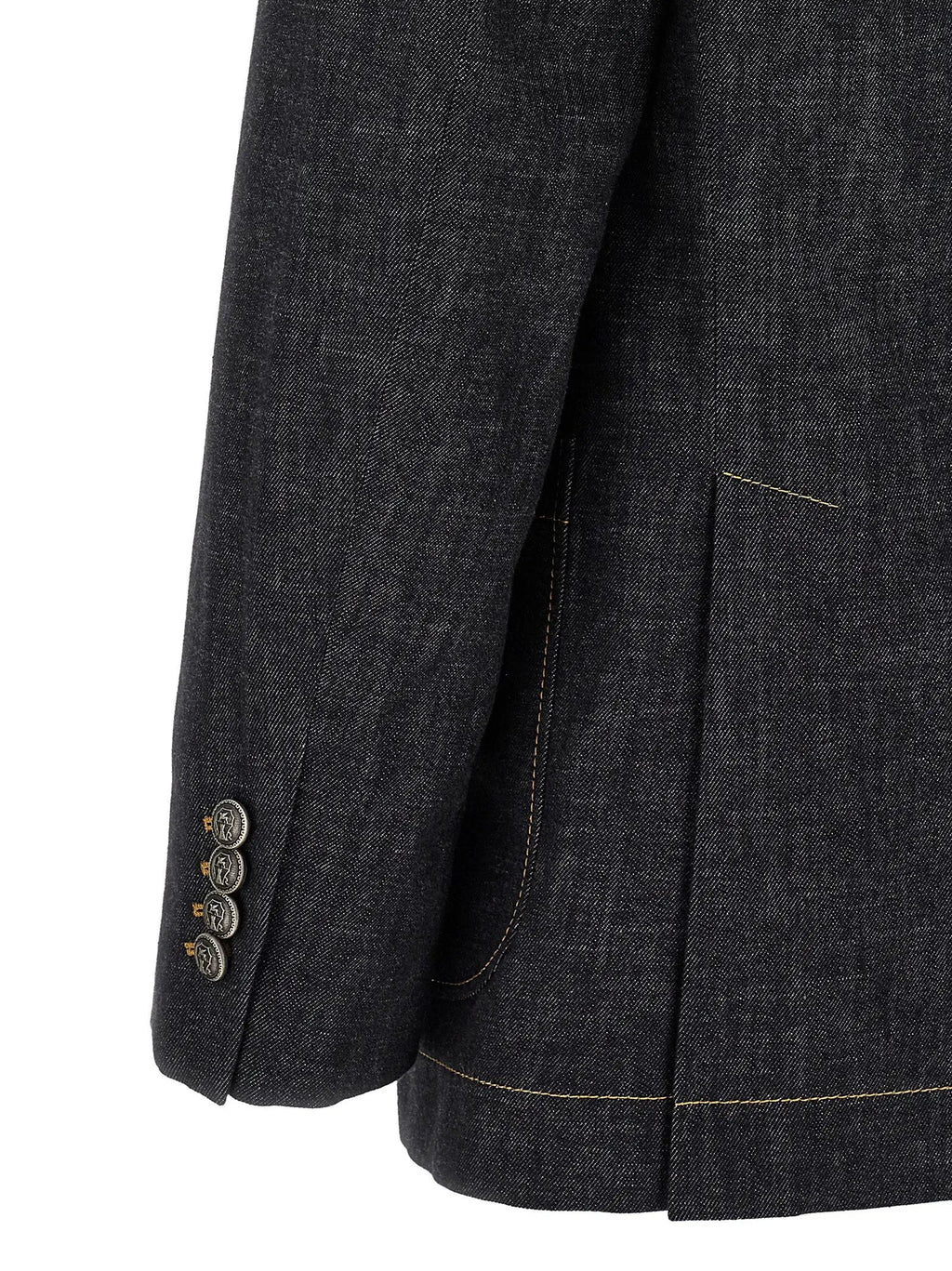 Brunello Cucinelli Blue Cotton Blazer