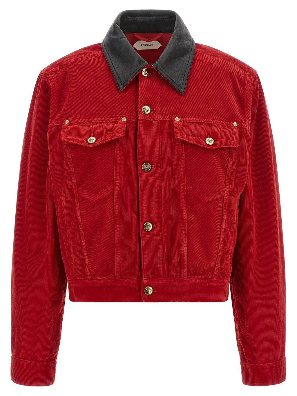 Versace Red Cotton Full-Length Jacket