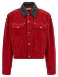 Versace Red Cotton Full-Length Jacket