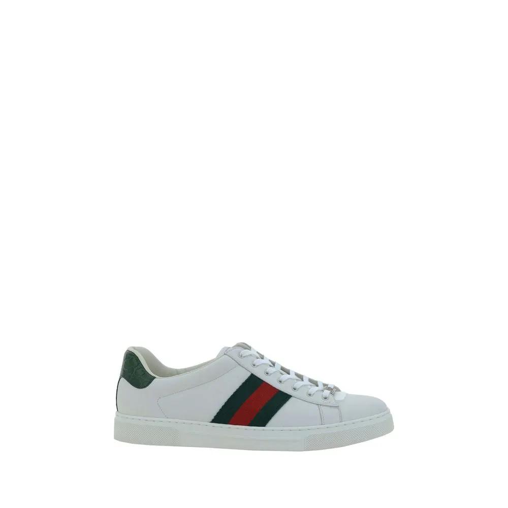 Gucci Gucci White Calf Leather Bos Taurus Low Top Sneakers