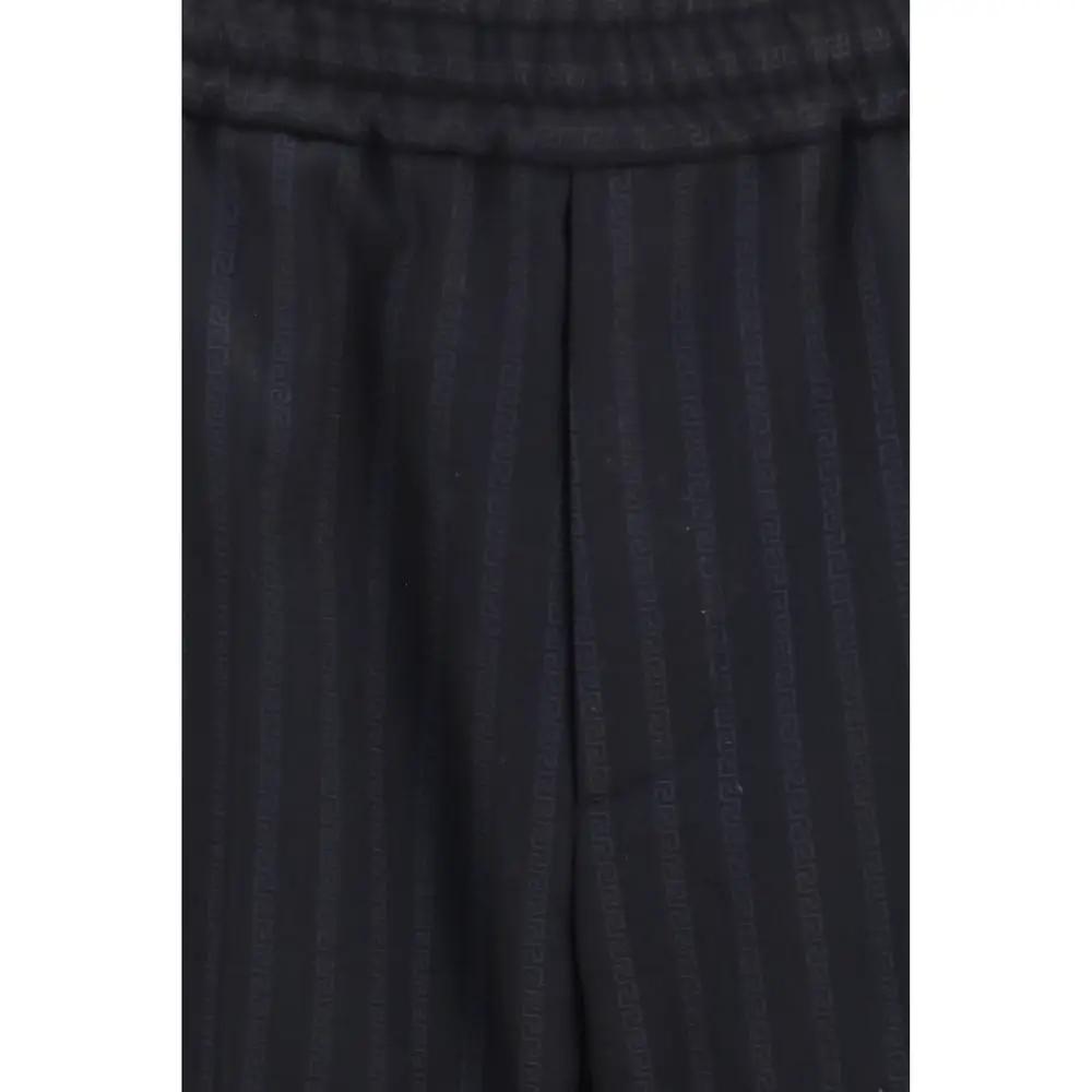 Versace Black Wool Oves Aries Dress Pants