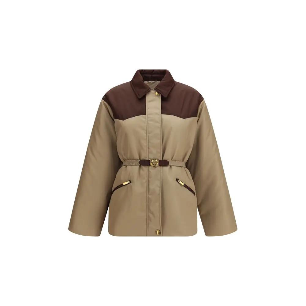 Versace Versace Beige Nylon Full-Length Jacket