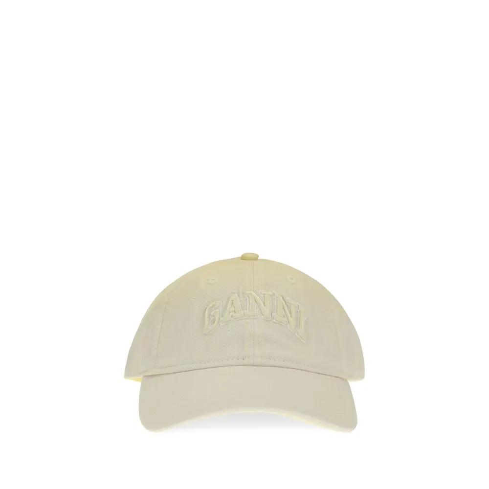 Ganni Ganni Beige Cotton Cap (Baseball Hat)