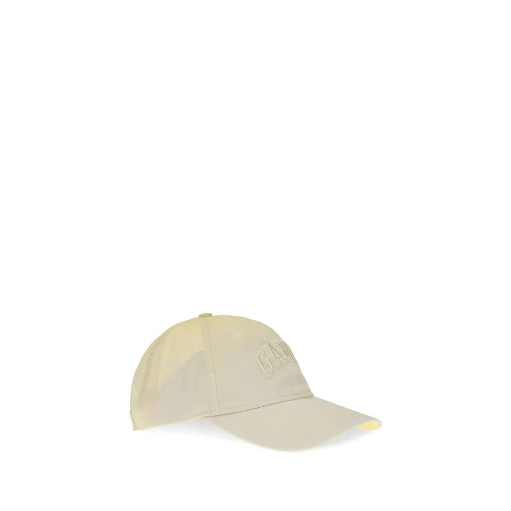 Ganni Ganni Beige Cotton Cap (Baseball Hat)