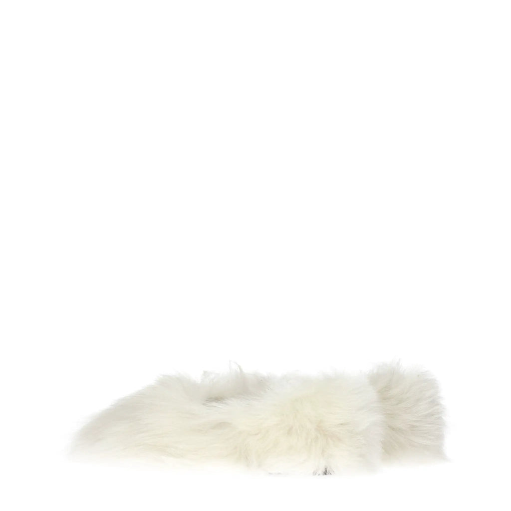 Jil Sander White Fur Slippers
