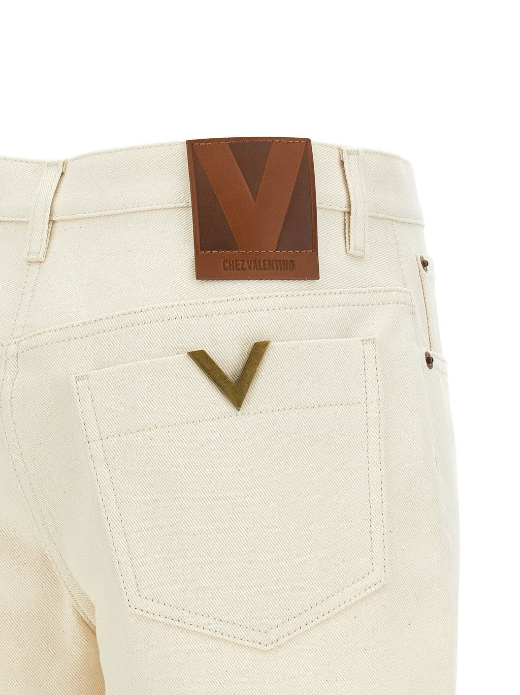 Shorts bermuda en coton beige Valentino Garavani