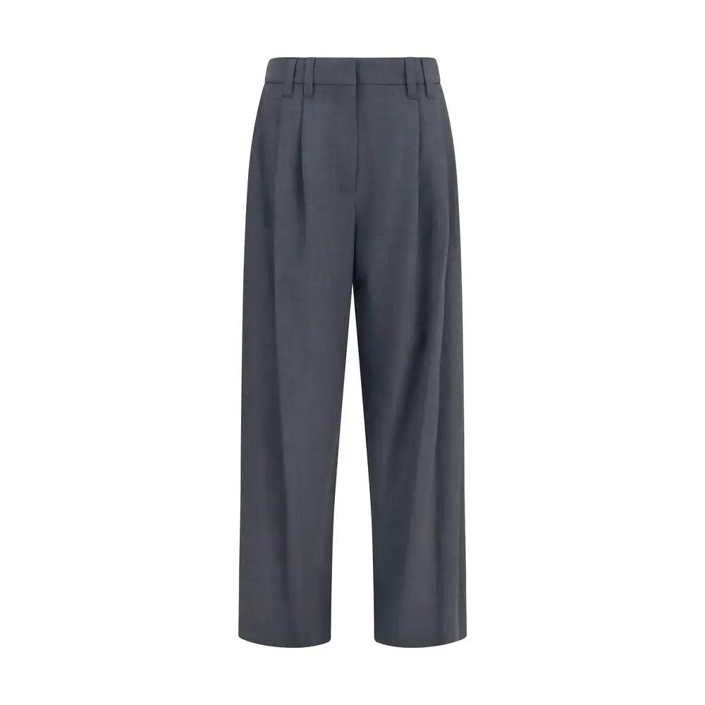 Brunello Cucinelli Gray Wool Oves Aries Dress Pants
