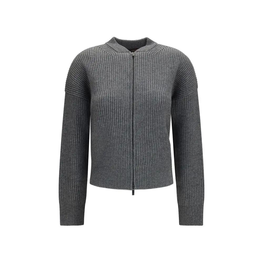 Max Mara Gray Wool Oves Aries Cardigan