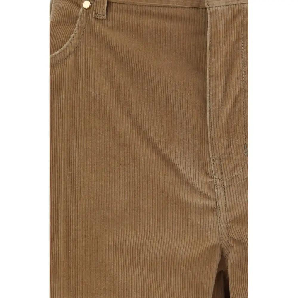 Pantalon décontracté en coton marron Max Mara