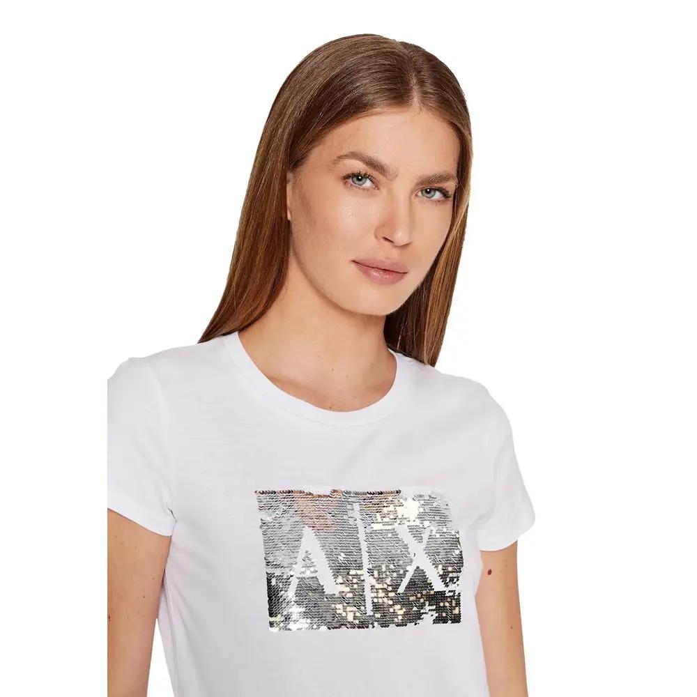 Armani Exchange White Cotton T-Shirt