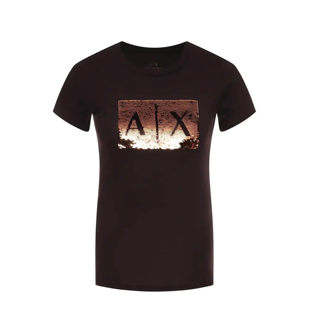 Armani Exchange Black Cotton T-Shirt