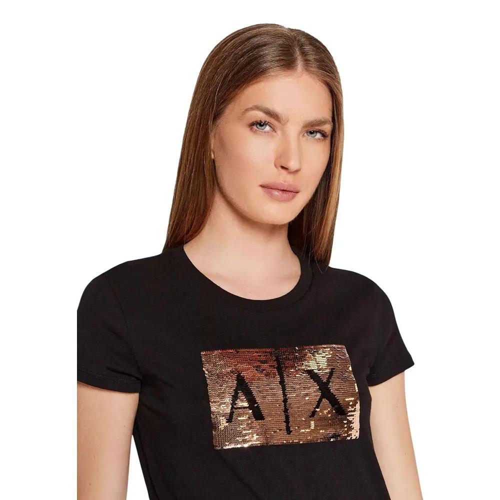 Armani Exchange Black Cotton T-Shirt