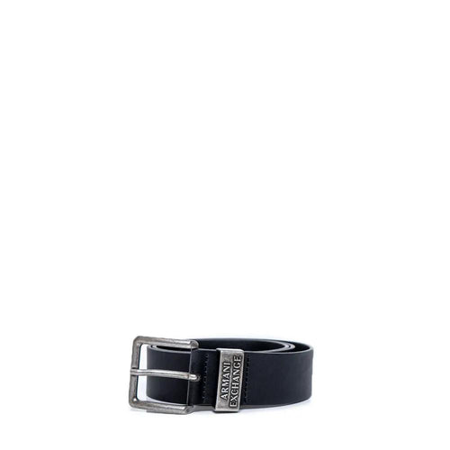 Armani Exchange Armani Exchange Black Leather Regular Belt