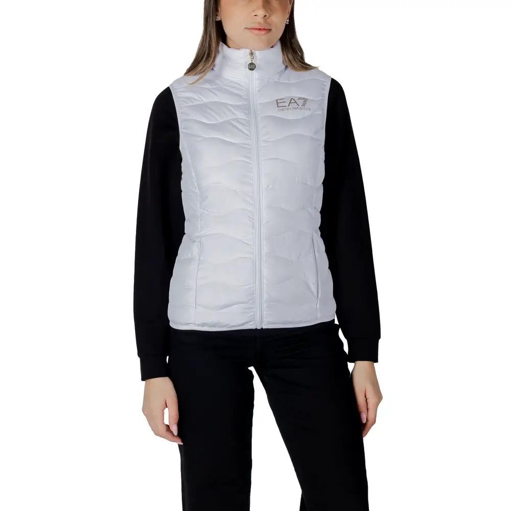 EA7 Emporio Armani White Polyester Sleeveless Jacket