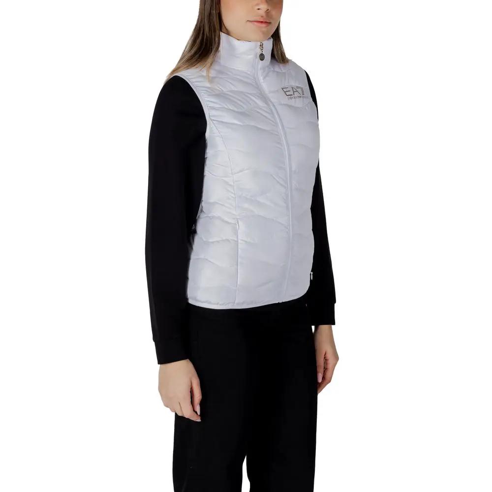 EA7 Emporio Armani White Polyester Sleeveless Jacket
