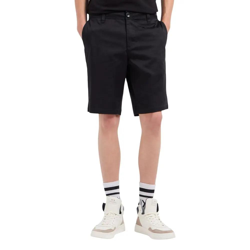 Armani Exchange Armani Exchange Black Cotton Bermuda Shorts