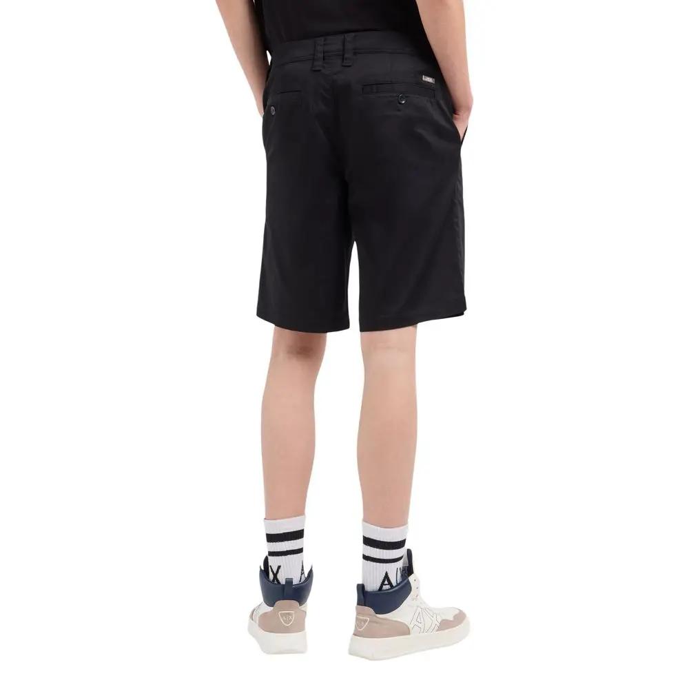 Armani Exchange Armani Exchange Black Cotton Bermuda Shorts