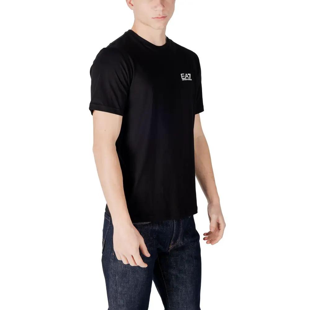 T-shirt bicolore en coton EA7 Emporio Armani