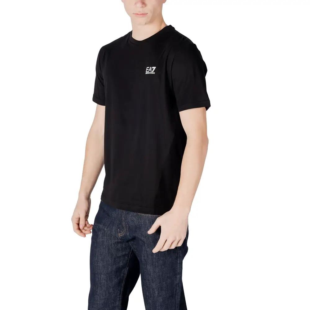 T-shirt bicolore en coton EA7 Emporio Armani