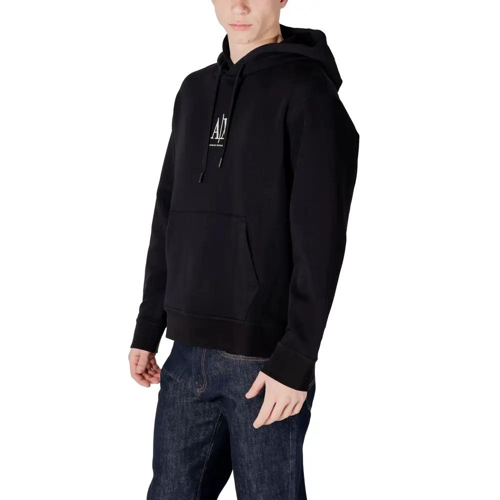 Armani Exchange Sweat à capuche noir en coton