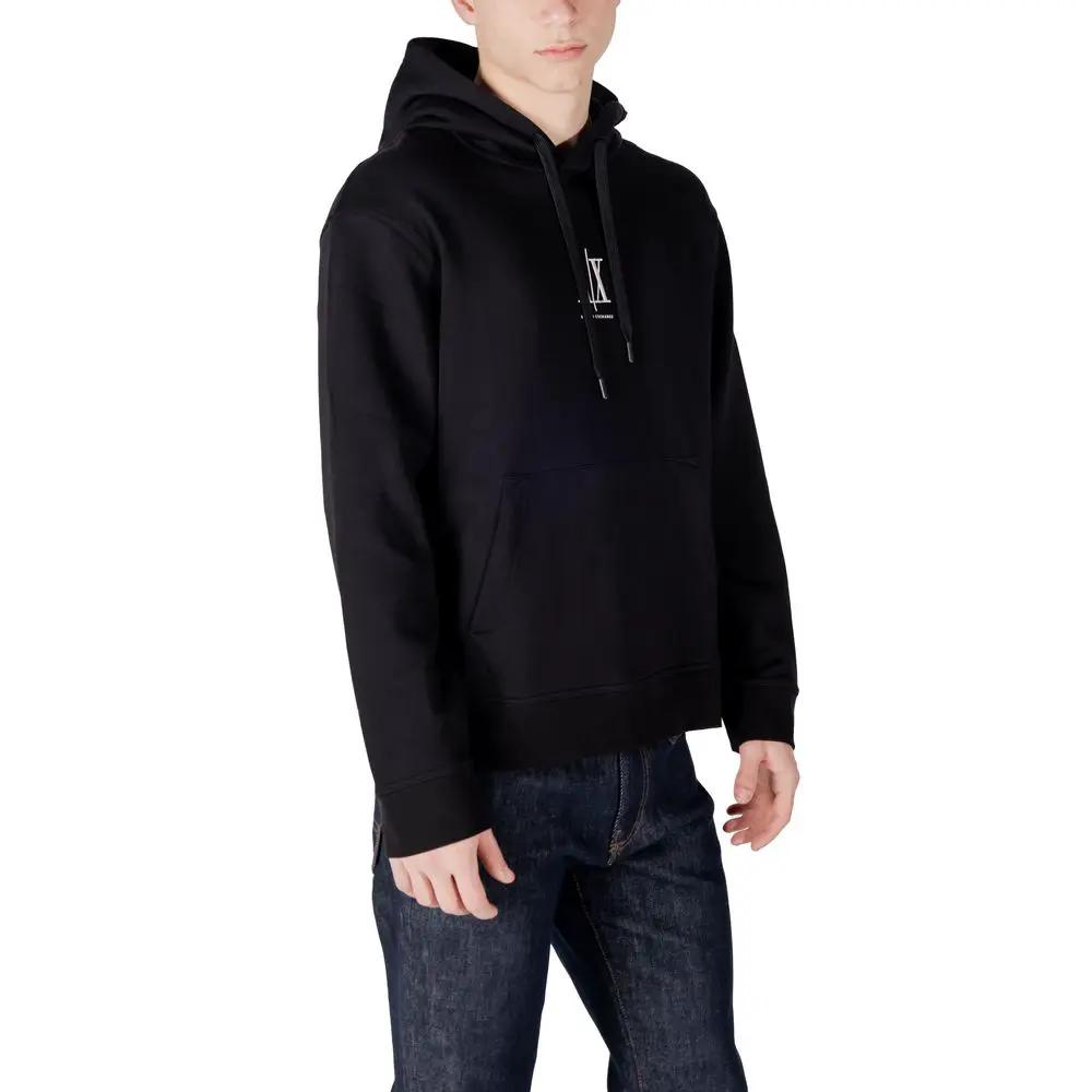 Armani Exchange Sweat à capuche noir en coton