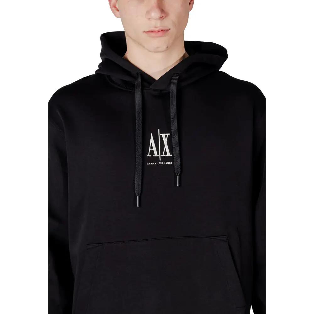 Armani Exchange Sweat à capuche noir en coton