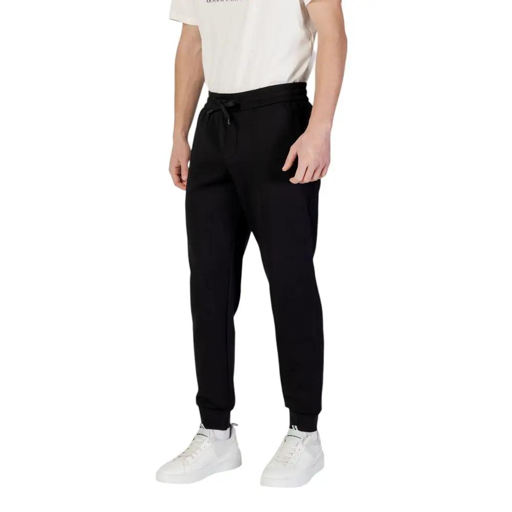 Armani Exchange Armani Exchange Black Cotton Joggers (Workout Pants)