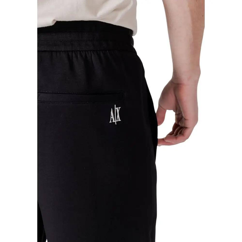 Short Armani Exchange en coton noir de coupe bermuda