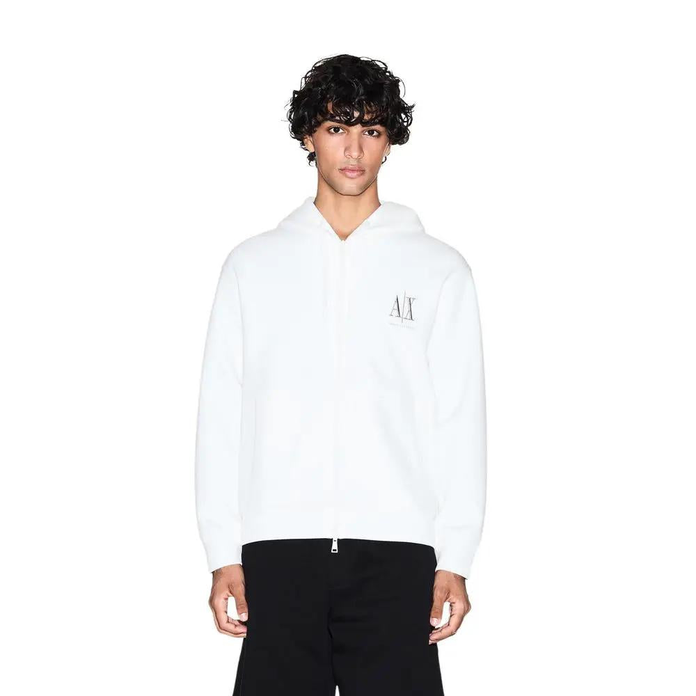 Armani Exchange Armani Exchange White Cotton Hoodie