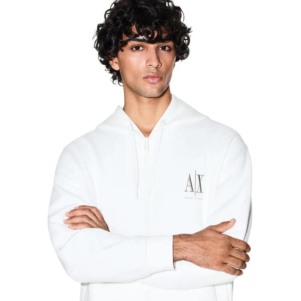 Armani Exchange Armani Exchange White Cotton Hoodie